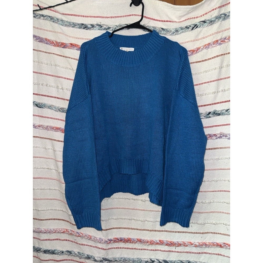 FSL Apparel Sweater Vibrant Blue Chunky Knit Size Large NWT 100% Acrylic‎